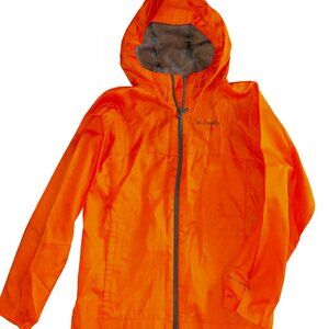 Columbia Orange Hooded Windbreaker Jacket Medium Omni-Shield Lightweight-A282
